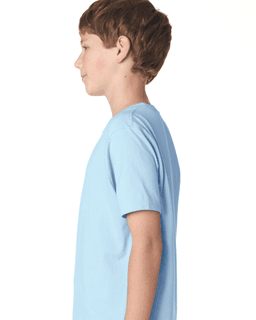 Sample of Next Level 3310 - Boy's Cotton Crew in LIGHT BLUE from side sleeveleft