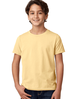 Sample of Next Level 3312 - Youth CVC Crew in BANANA CREAM from side front