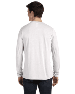 Sample of Canvas 3425 - Unisex Jersey Long-Sleeve V-Neck T-Shirt in WHT FLECK TRIBLD from side back