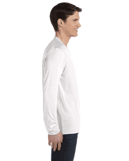 Sample of Canvas 3425 - Unisex Jersey Long-Sleeve V-Neck T-Shirt in WHT FLECK TRIBLD from side sleeveleft
