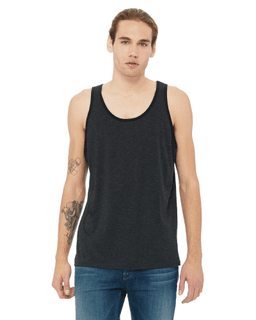Sample of Bella+Canvas 3480 - Unisex Jersey Tank in CH BLK SL B TRB from side front