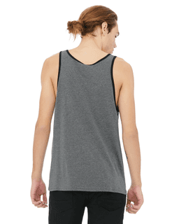 Sample of Bella+Canvas 3480 - Unisex Jersey Tank in DEEP HTHR BLACK from side back