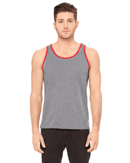 Sample of Bella+Canvas 3480 - Unisex Jersey Tank in DEEP HTHR RED from side front