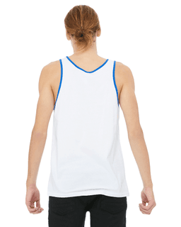 Sample of Bella+Canvas 3480 - Unisex Jersey Tank in WHITE TR ROYAL from side back