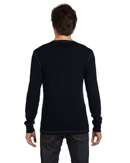 Sample of Canvas 3500 - Men's Thermal Long-Sleeve T-Shirt in BLACK BLACK from side back