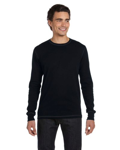 Sample of Canvas 3500 - Men's Thermal Long-Sleeve T-Shirt in BLACK BLACK style