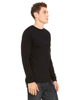 Sample of Canvas 3500 - Men's Thermal Long-Sleeve T-Shirt in BLACK BLACK from side sleeveleft