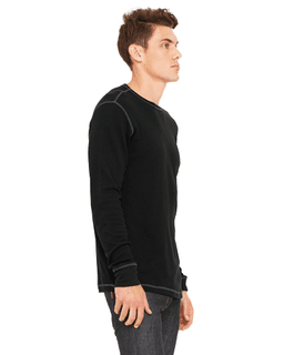 Sample of Canvas 3500 - Men's Thermal Long-Sleeve T-Shirt in BLACK GREY from side sleeveleft