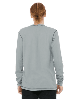 Sample of Canvas 3500 - Men's Thermal Long-Sleeve T-Shirt in GRANITE BLACK from side back