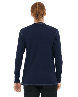 Sample of Canvas 3500 - Men's Thermal Long-Sleeve T-Shirt in NAVY GREY from side back
