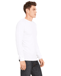 Sample of Canvas 3500 - Men's Thermal Long-Sleeve T-Shirt in WHITE GREY from side sleeveleft