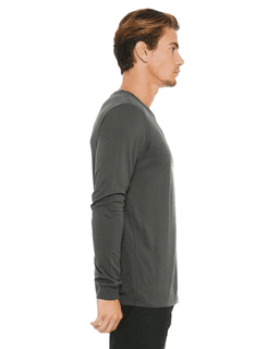 Sample of Canvas 3501 - Unisex Jersey Long-Sleeve T-Shirt in ASPHALT from side sleeveleft