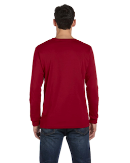 Sample of Canvas 3501 - Unisex Jersey Long-Sleeve T-Shirt in CARDINAL from side back