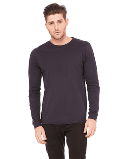 Sample of Canvas 3501 - Unisex Jersey Long-Sleeve T-Shirt in DARK GREY from side front