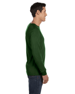 Sample of Canvas 3501 - Unisex Jersey Long-Sleeve T-Shirt in OLIVE from side sleeveleft