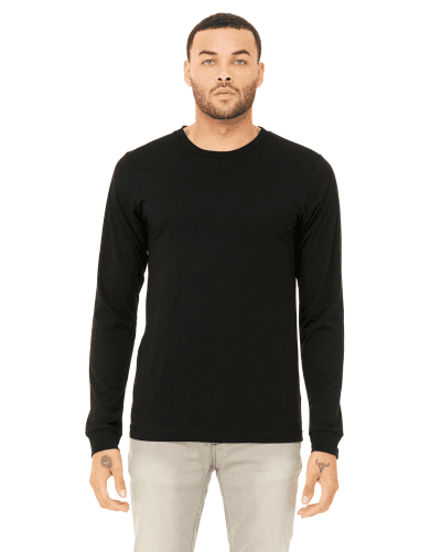 Sample of Canvas 3501 - Unisex Jersey Long-Sleeve T-Shirt in SOLID BLK TRIBLN style