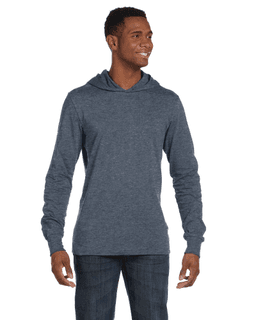 Sample of Canvas 3512 - Unisex Jersey Long-Sleeve Hoodie in DEEP HEATHER from side front