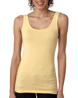 Sample of Next Level 3533 - Ladies' Spandex Jersey Tank in BANANA CREAM from side front
