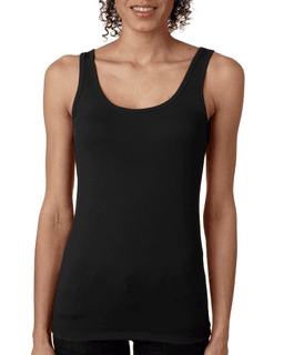 Sample of Next Level 3533 - Ladies' Spandex Jersey Tank in BLACK from side front