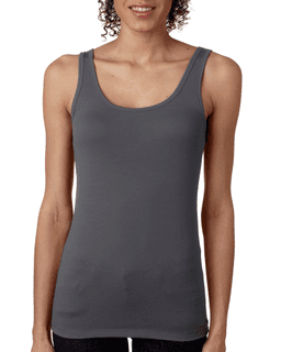Sample of Next Level 3533 - Ladies' Spandex Jersey Tank in DARK GRAY from side front