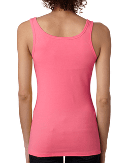 Sample of Next Level 3533 - Ladies' Spandex Jersey Tank in HOT PINK from side back