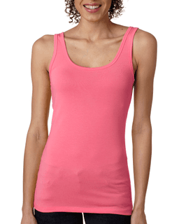 Sample of Next Level 3533 - Ladies' Spandex Jersey Tank in HOT PINK from side front