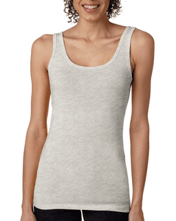 Sample of Next Level 3533 - Ladies' Spandex Jersey Tank in LT HEATHER GRAY from side front