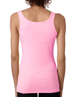 Sample of Next Level 3533 - Ladies' Spandex Jersey Tank in NEON HTHR PINK from side back