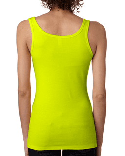 Sample of Next Level 3533 - Ladies' Spandex Jersey Tank in NEON YELLOW from side back