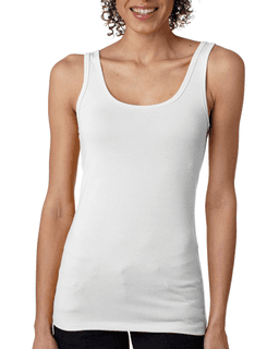 Sample of Next Level 3533 - Ladies' Spandex Jersey Tank in WHITE from side front
