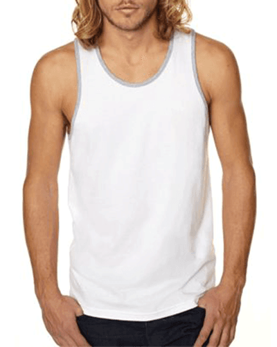 Sample of Next Level 3633 - Men's Cotton Tank in WHT HTHR GRAY style