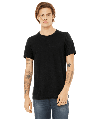 Sample of Canvas 3650 - Unisex Poly-Cotton Short-Sleeve T-Shirt in SOLID BLACK SLUB style