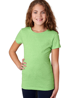 Sample of Next Level 3712 - Youth Princess CVC T-Shirt in APPLE GREEN from side front