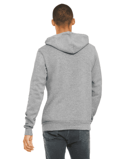 Sample of Bella+Canvas 3719 - Unisex Sponge Fleece Pullover Hoodie in ATHLETIC HEATHER from side back