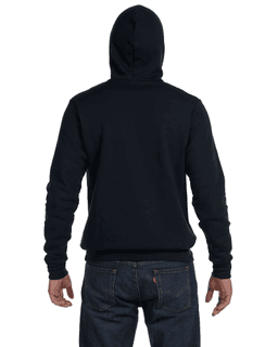 Sample of Bella+Canvas 3719 - Unisex Sponge Fleece Pullover Hoodie in BLACK from side back