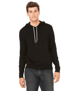 Sample of Bella+Canvas 3719 - Unisex Sponge Fleece Pullover Hoodie in BLACK from side front