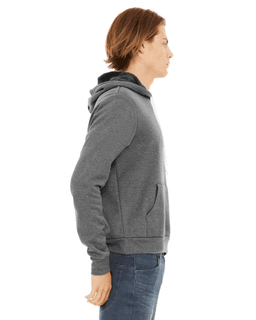 Sample of Bella+Canvas 3719 - Unisex Sponge Fleece Pullover Hoodie in DEEP HEATHER from side sleeveleft