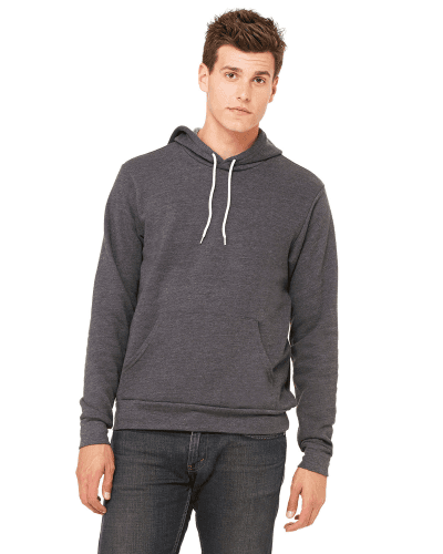 Sample of Bella+Canvas 3719 - Unisex Sponge Fleece Pullover Hoodie in DK GRAY HEATHER style