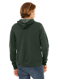 Sample of Bella+Canvas 3719 - Unisex Sponge Fleece Pullover Hoodie in HEATHER FOREST from side back