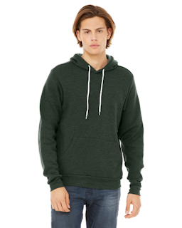 Sample of Bella+Canvas 3719 - Unisex Sponge Fleece Pullover Hoodie in HEATHER FOREST from side front