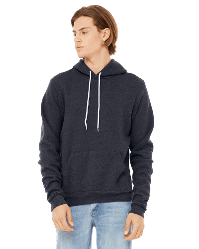 Sample of Bella+Canvas 3719 - Unisex Sponge Fleece Pullover Hoodie in HEATHER NAVY style