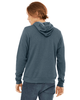 Sample of Bella+Canvas 3719 - Unisex Sponge Fleece Pullover Hoodie in HEATHER SLATE from side back