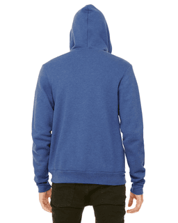 Sample of Bella+Canvas 3719 - Unisex Sponge Fleece Pullover Hoodie in HEATHER TRU ROYL from side back