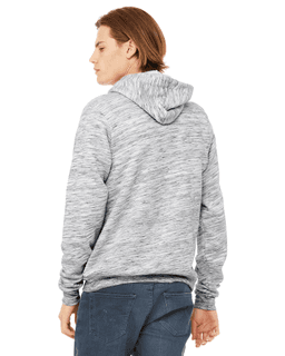 Sample of Bella+Canvas 3719 - Unisex Sponge Fleece Pullover Hoodie in LT GREY MARBLE from side back