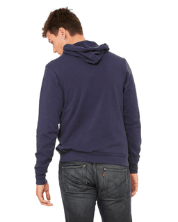 Sample of Bella+Canvas 3719 - Unisex Sponge Fleece Pullover Hoodie in NAVY from side back