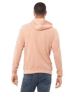 Sample of Bella+Canvas 3719 - Unisex Sponge Fleece Pullover Hoodie in PEACH from side back