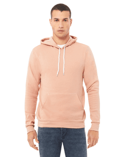 Sample of Bella+Canvas 3719 - Unisex Sponge Fleece Pullover Hoodie in PEACH from side front