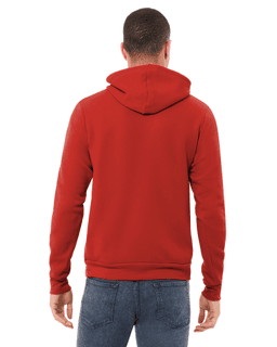 Sample of Bella+Canvas 3719 - Unisex Sponge Fleece Pullover Hoodie in RED from side back