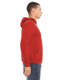 Sample of Bella+Canvas 3719 - Unisex Sponge Fleece Pullover Hoodie in RED from side sleeveleft