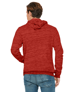 Sample of Bella+Canvas 3719 - Unisex Sponge Fleece Pullover Hoodie in RED MARBLE FLC from side back